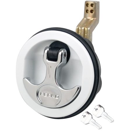 PERKO Flush Lock White Offset Cam Bar 2.5" Hole 1091DP1WHT